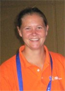 Christiane Hippler pfeift bei der Juniorinnen-Europameisterschaft in Catania.
